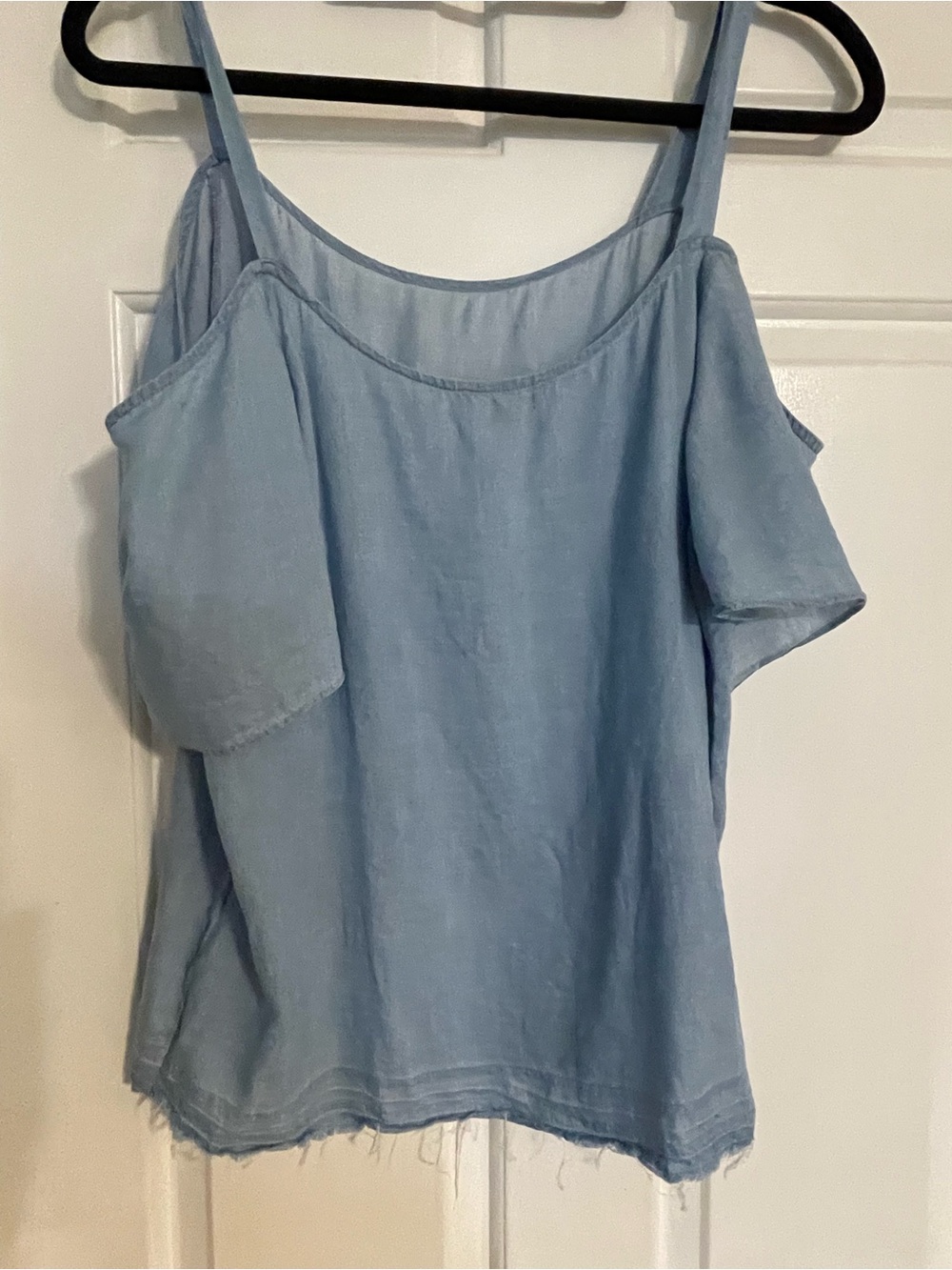 NYDJ Light Blue Cold-Shoulder Tank Top